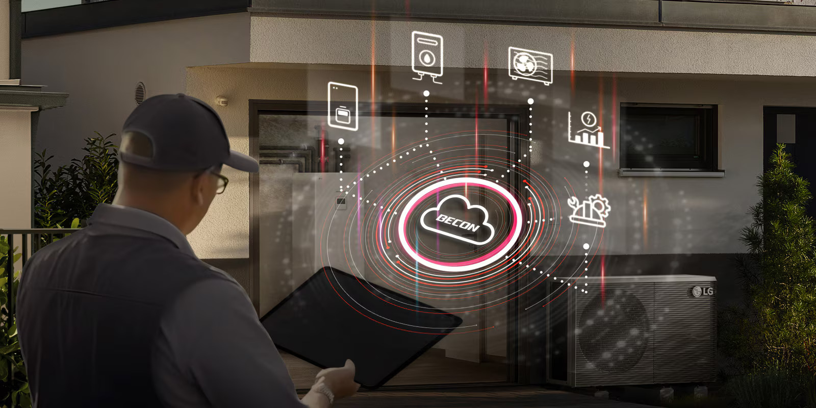 lg hvac air to water heat pumps therma v r290 monobloc integrated control lg becon d 6